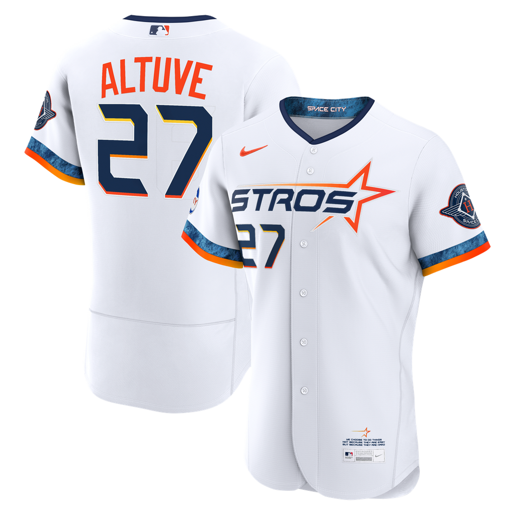 Houston Astros Jose Altuve City Connect Authentic Sponsor Patch Jersey - White