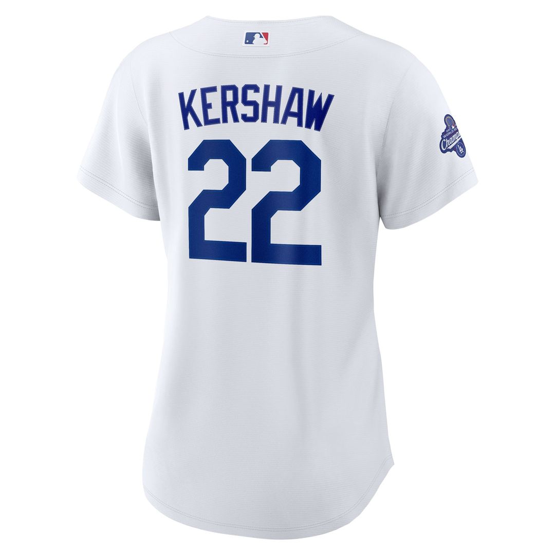 Los Angeles Dodgers Clayton Kershaw Women's Home 2025 World Series Champions Replica Jersey - White