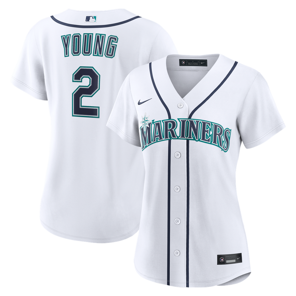 Seattle Mariners Cole Young Women's Home Replica Jersey - White