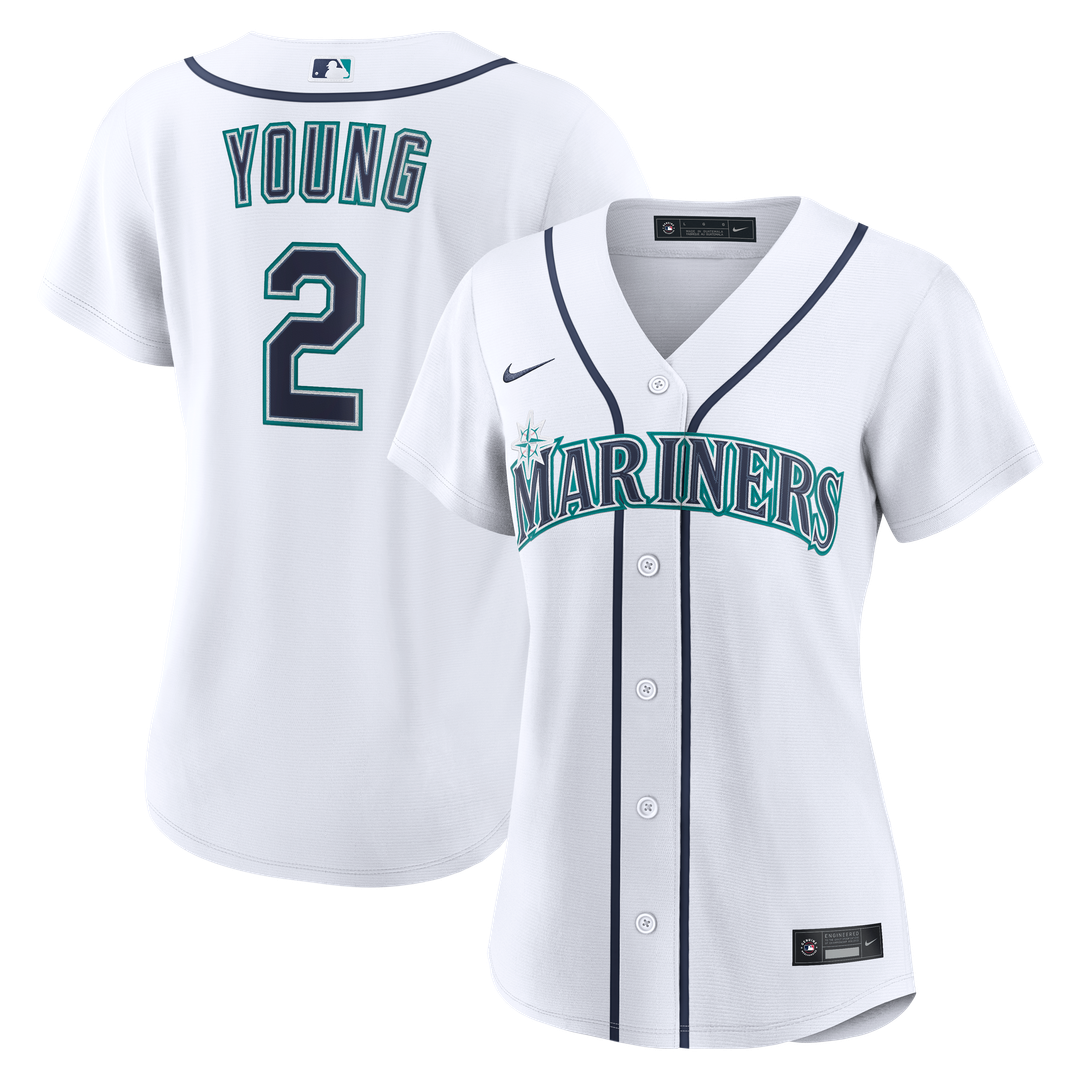 Seattle Mariners Cole Young Women's Home Replica Jersey - White