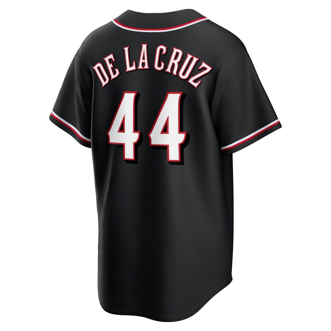 Cincinnati Reds Elly De La Cruz Fashion Replica Black Out Jersey