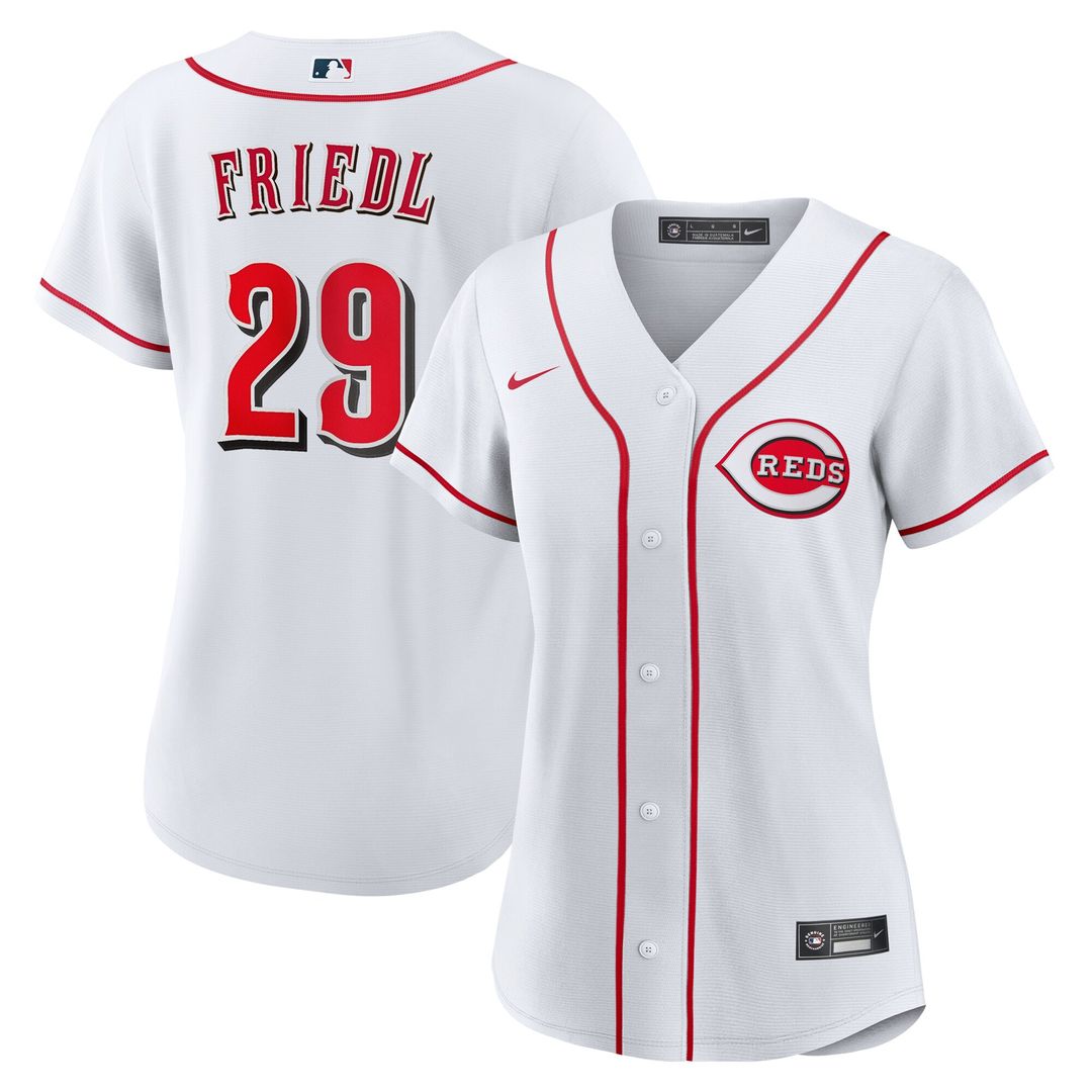 Cincinnati Reds TJ Friedl Women's Home Replica Jersey - White
