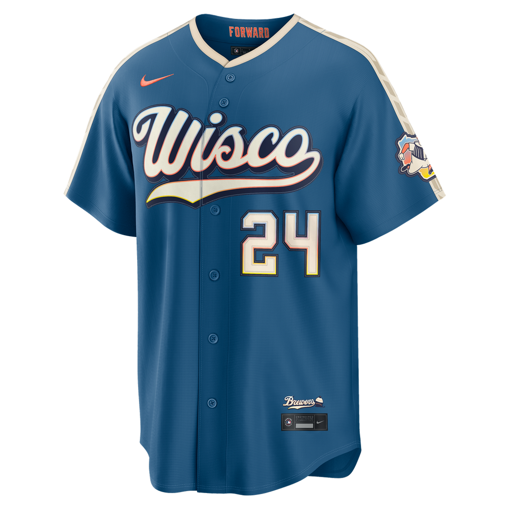 Milwaukee Brewers William Contreras 2026 City Connect Stadium Jersey - Mineral Blue