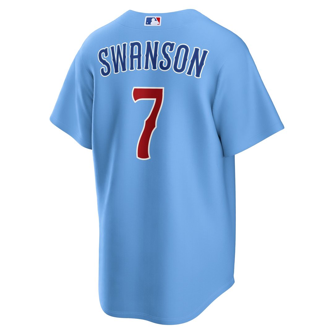 Chicago Cubs Dansby Swanson Alternate Replica Jersey - Light Blue