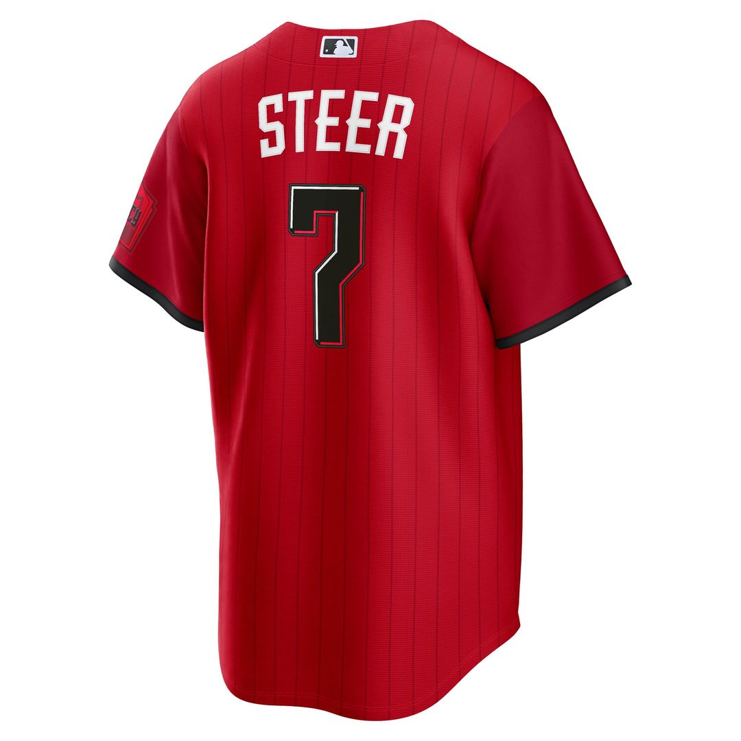 Cincinnati Reds Spencer Steer 2026 City Connect Stadium Jersey - Red