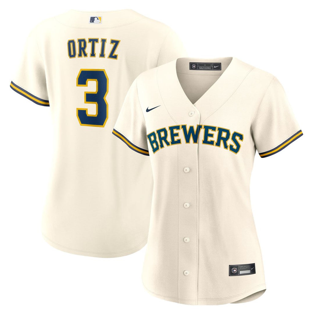 Milwaukee Brewers Joey Ortiz Women's Home Replica Jersey - Cream