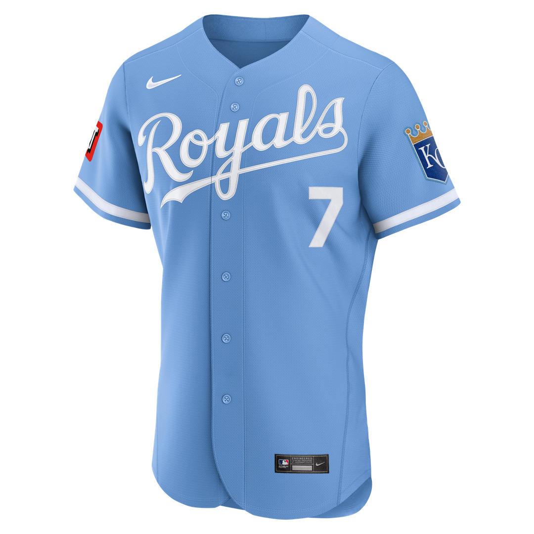 Kansas City Royals Bobby Witt Jr. Alternate Authentic Sponsor Patch Jersey - Light Blue