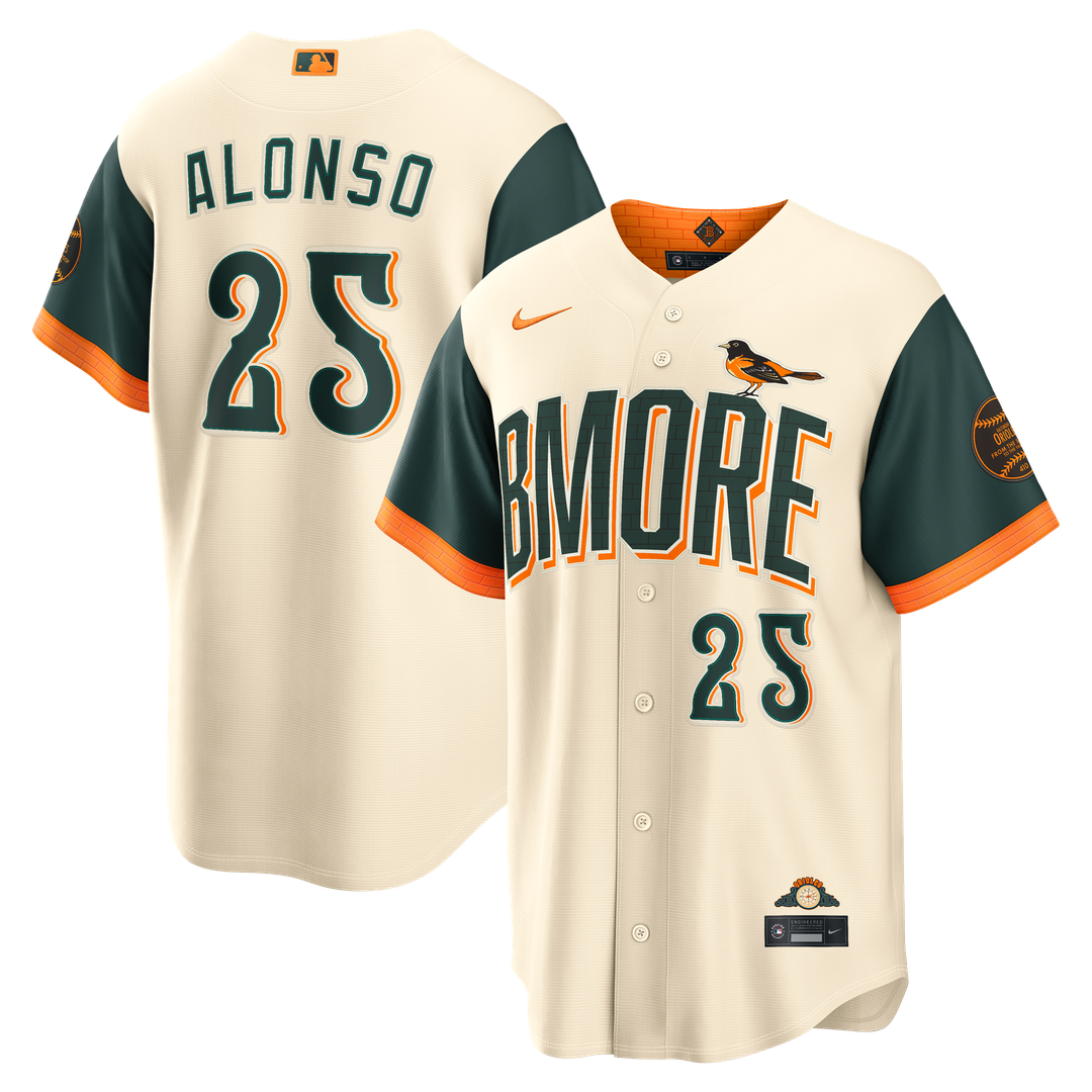 Baltimore Orioles Pete Alonso 2026 City Connect Stadium Jersey - Cream