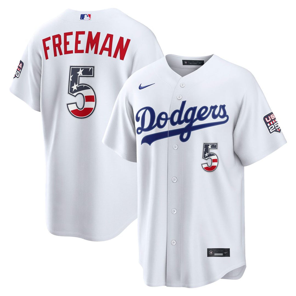 Los Angeles Dodgers Freddie Freeman USA 250 Fourth of July Home Stadium Jersey - White