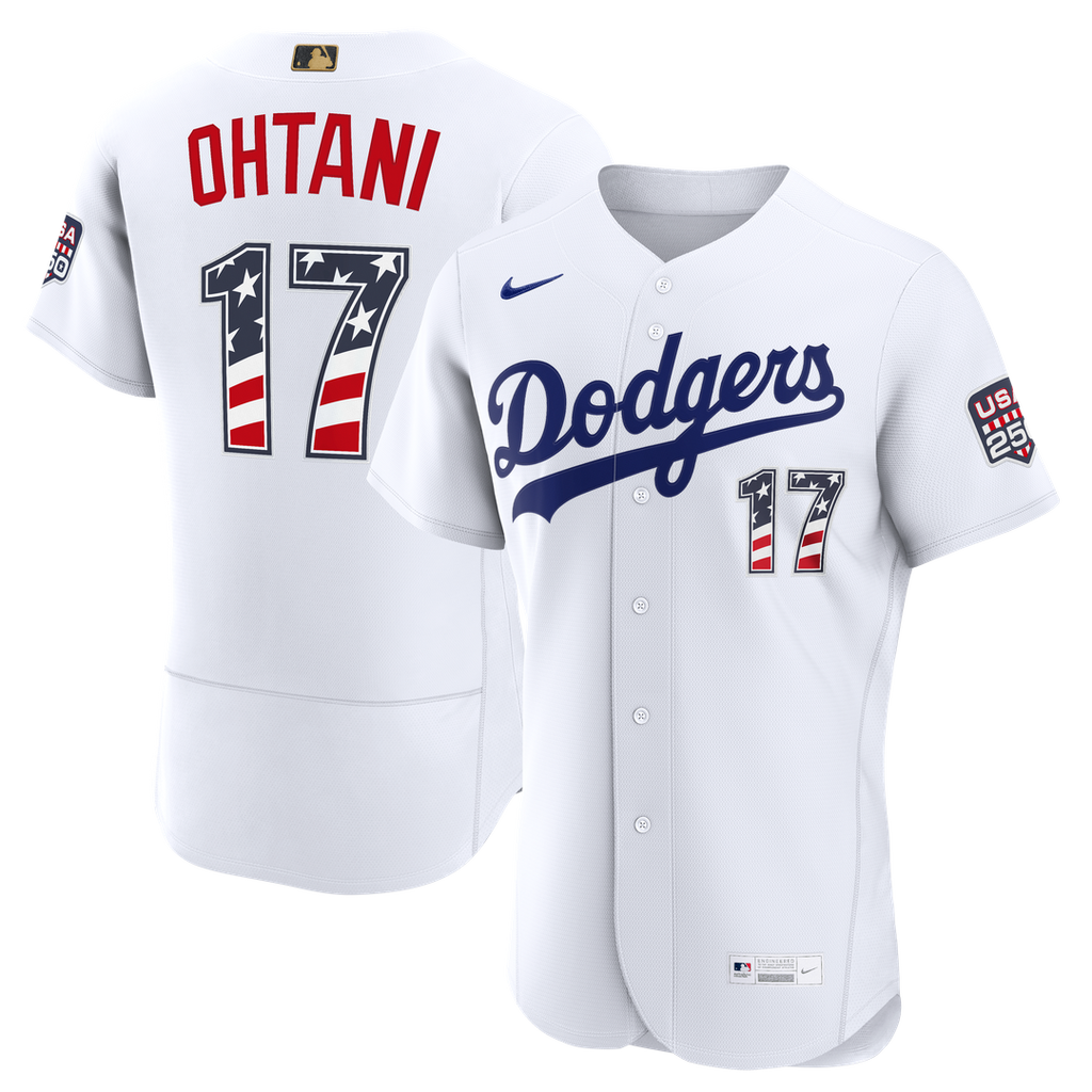 Los Angeles Dodgers Shohei Ohtani USA 250 Fourth of July Home Authentic Jersey - White