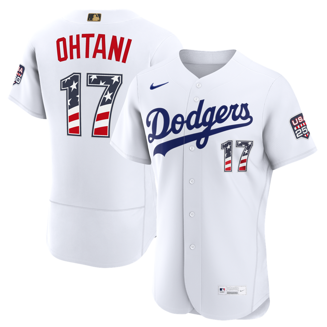 Los Angeles Dodgers Shohei Ohtani USA 250 Fourth of July Home Authentic Jersey - White