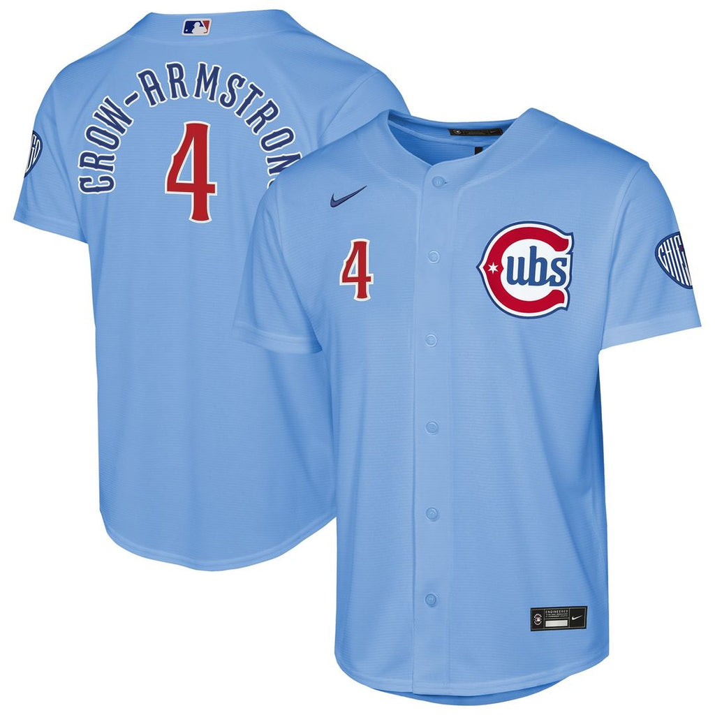 Chicago Cubs Pete Crow - Armstrong Youth Alternate 2 Stadium Jersey - Light Blue
