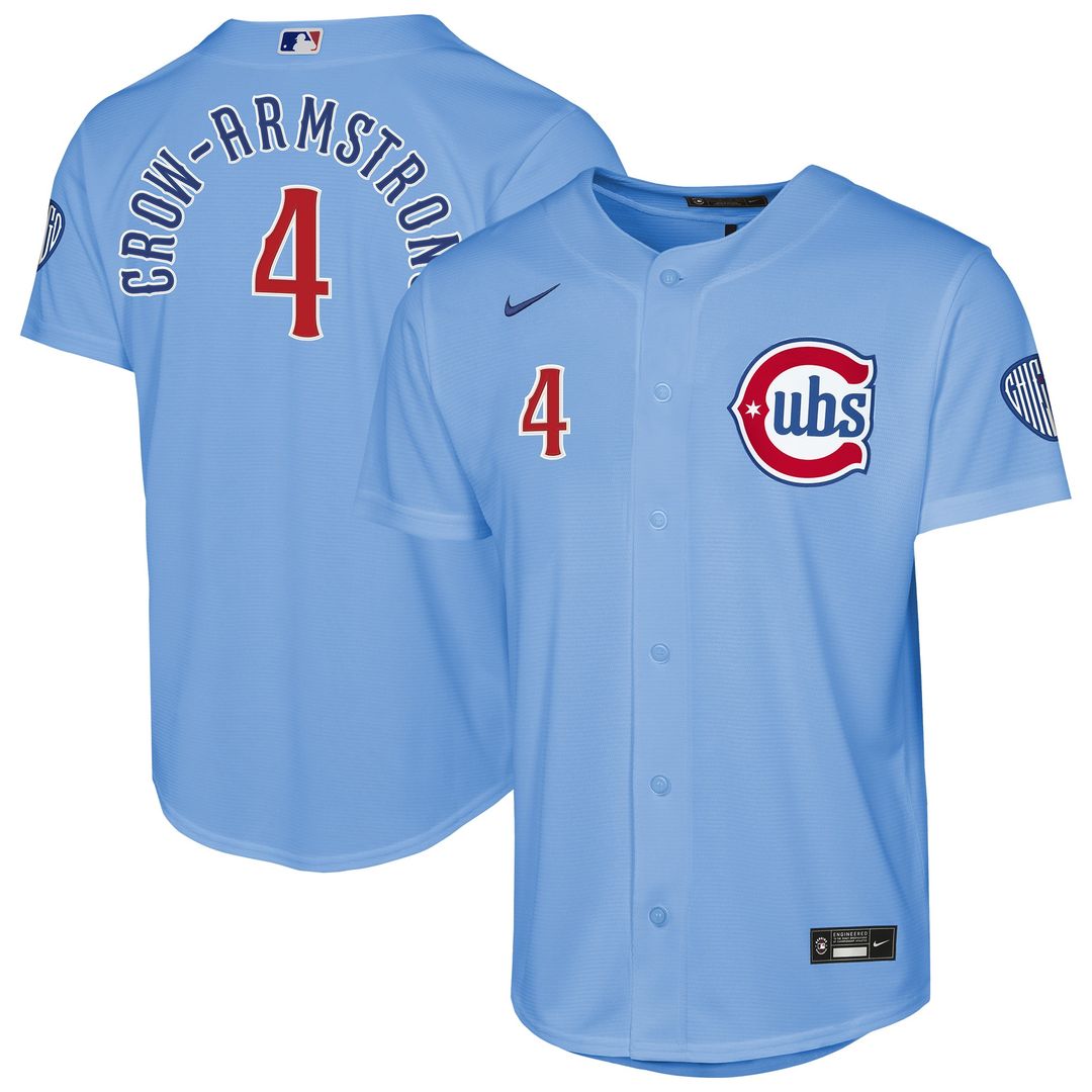 Chicago Cubs Pete Crow - Armstrong Youth Alternate 2 Stadium Jersey - Light Blue
