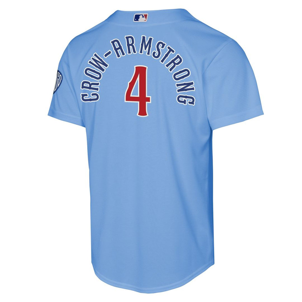 Chicago Cubs Pete Crow - Armstrong Youth Alternate 2 Stadium Jersey - Light Blue