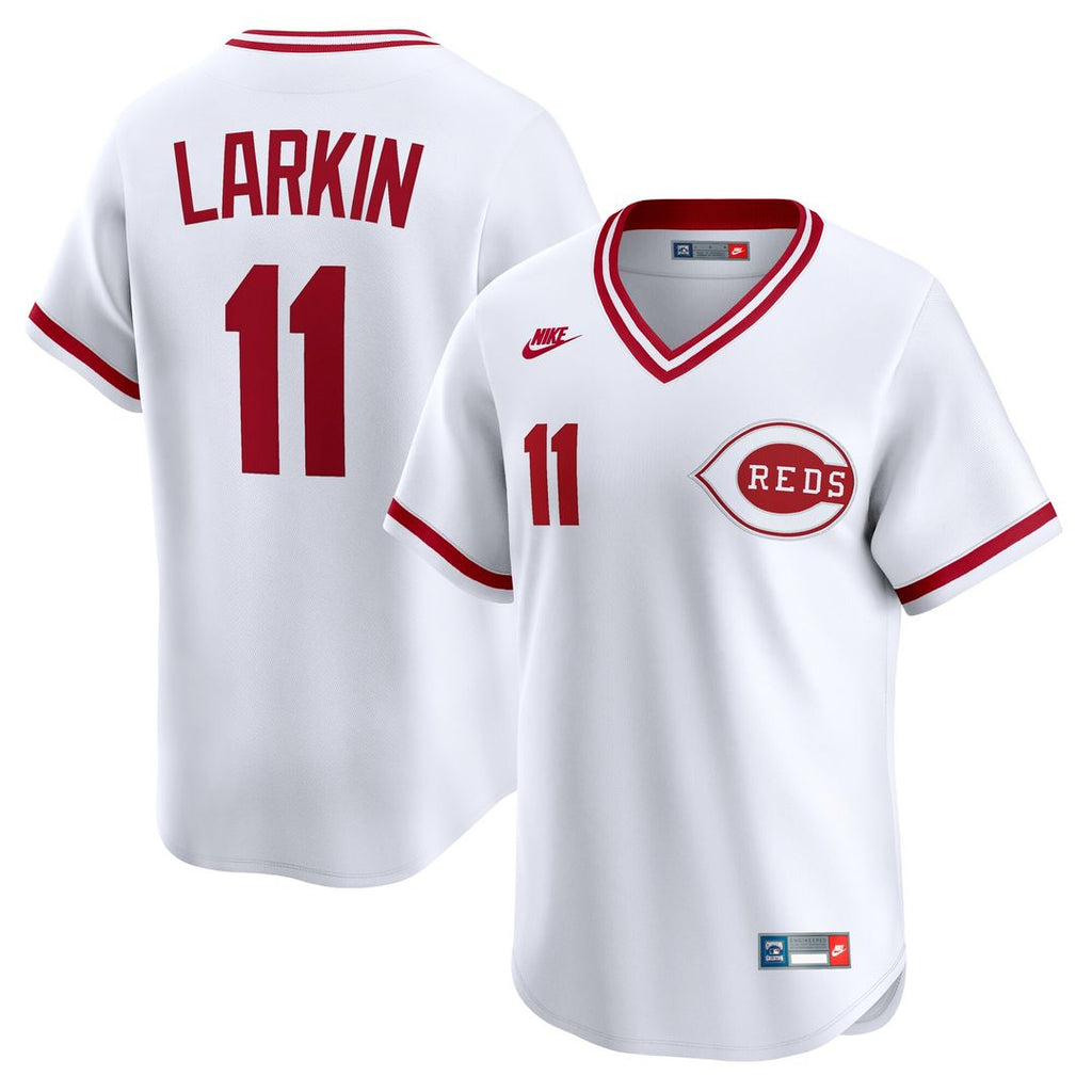 Cincinnati Reds Barry Larkin Throwback Cooperstown Limited Jersey - White