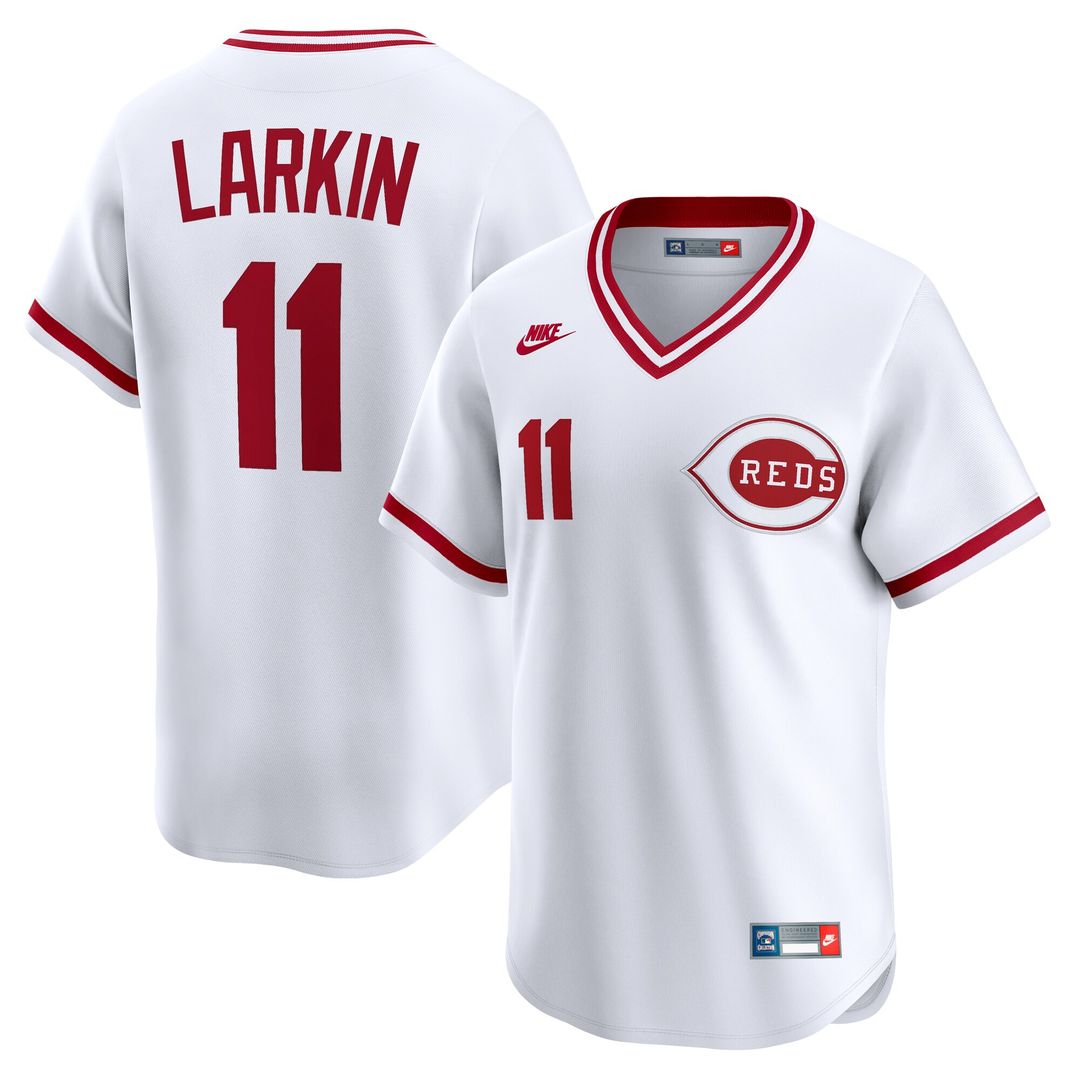 Cincinnati Reds Barry Larkin Throwback Cooperstown Limited Jersey - White