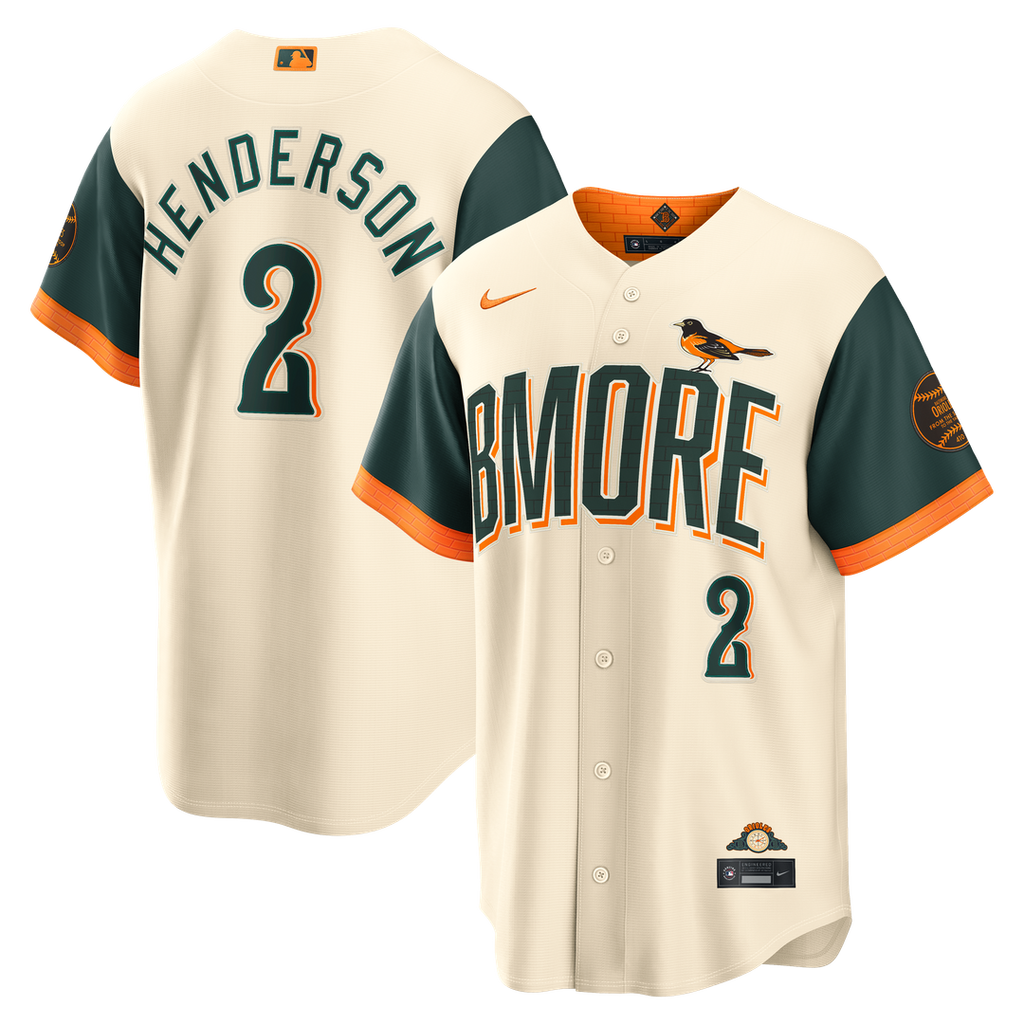 Baltimore Orioles Gunnar Henderson 2026 City Connect Stadium Jersey - Cream