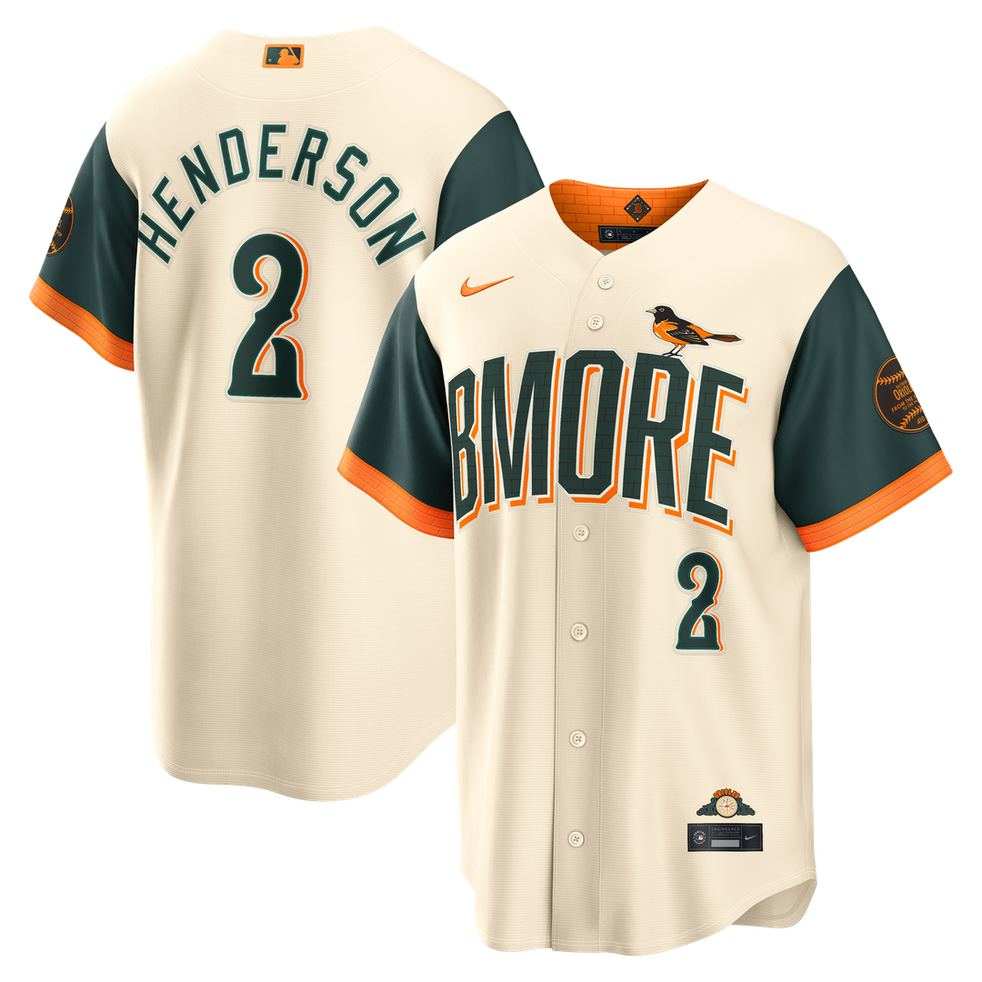 Baltimore Orioles Gunnar Henderson 2026 City Connect Stadium Jersey - Cream