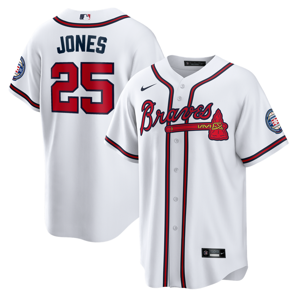 Atlanta Braves Andruw Jones Home Replica 2026 Hall of Fame Patch Jersey - White