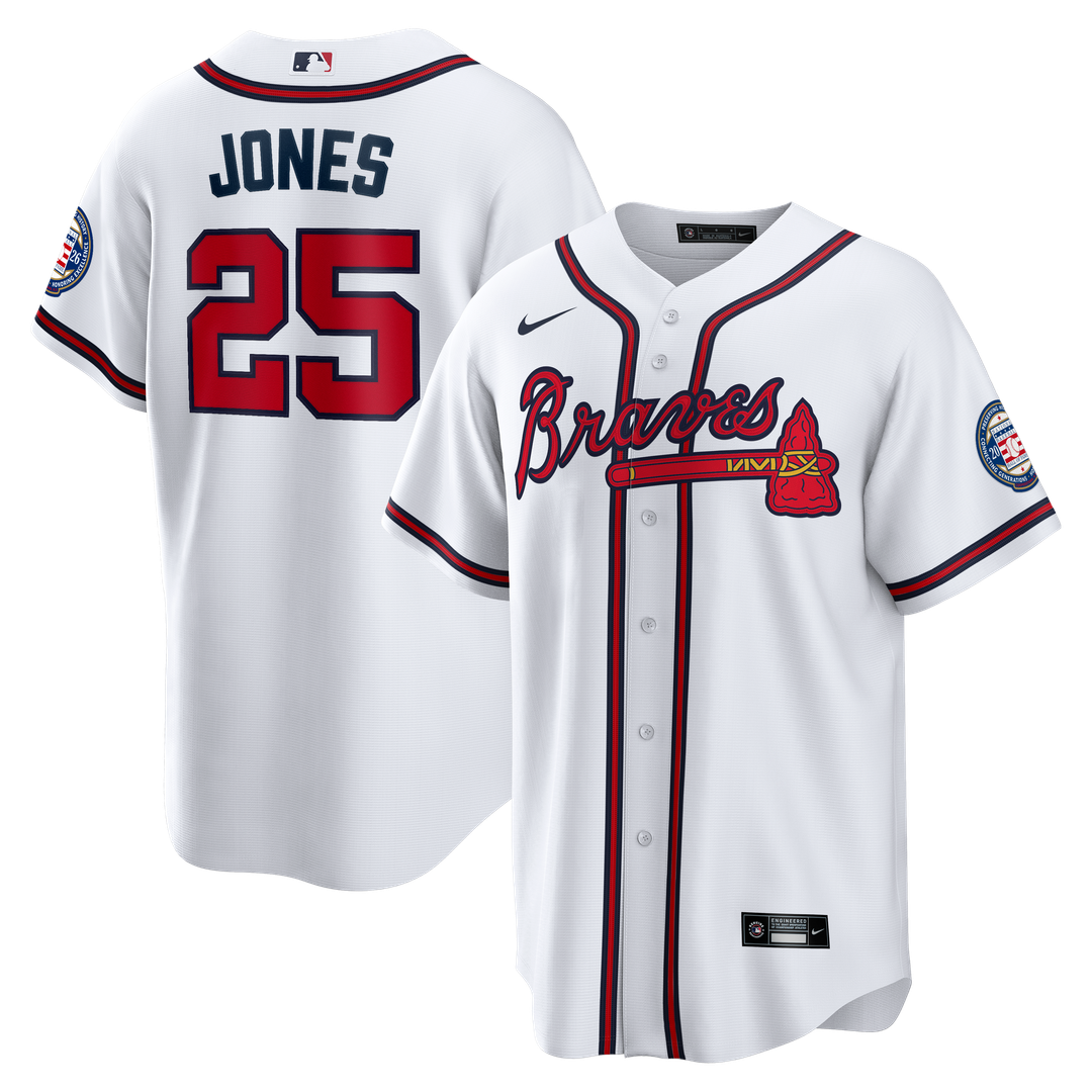 Atlanta Braves Andruw Jones Home Replica 2026 Hall of Fame Patch Jersey - White