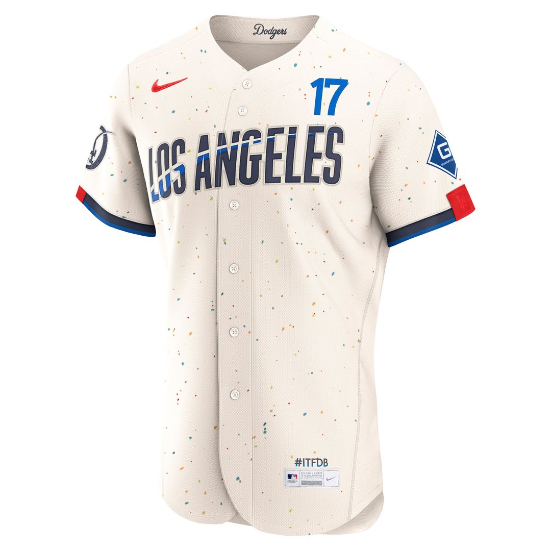 Los Angeles Dodgers Shohei Ohtani City Connect Authentic Sponsor Patch Jersey - Cream