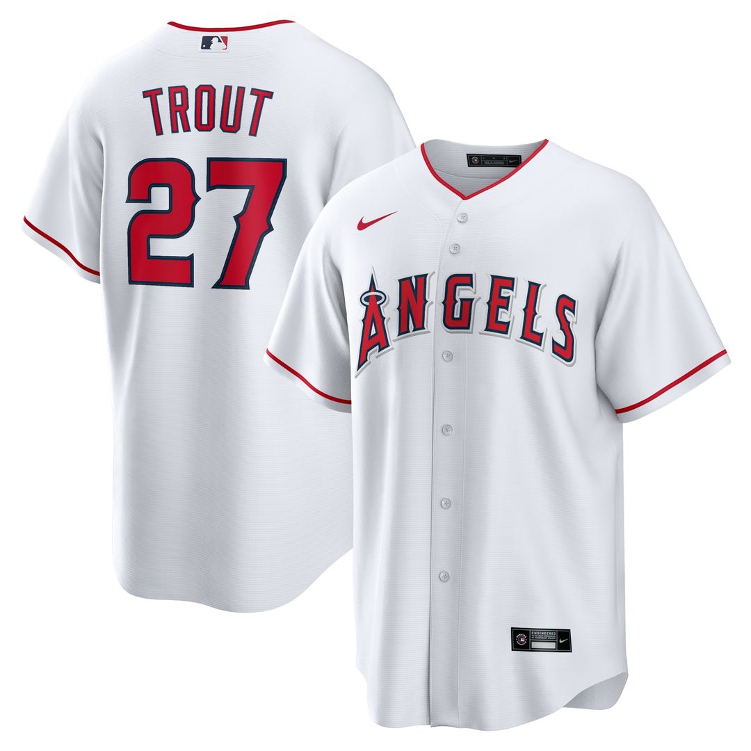 Los Angeles Angels Mike Trout Home Replica Player Name Jersey - White