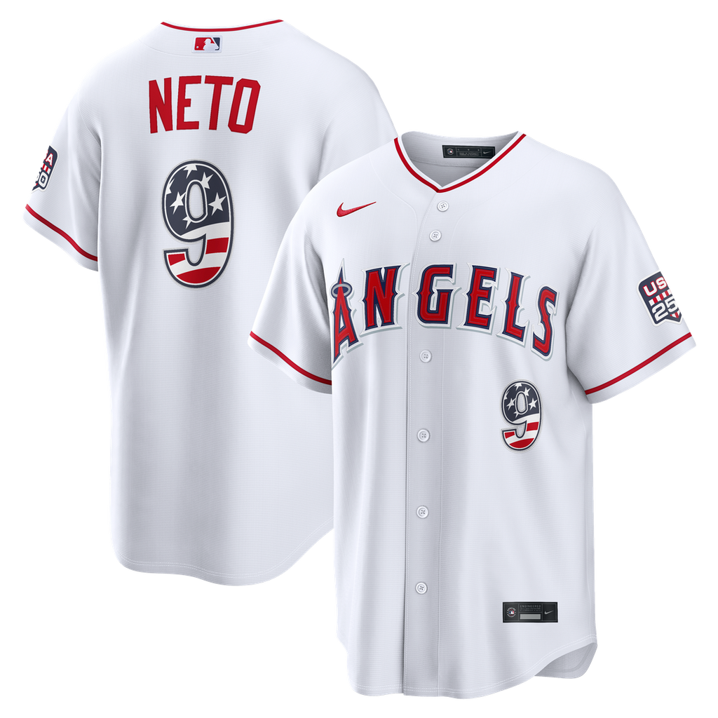 Los Angeles Angels Zach Neto USA 250 Fourth of July Stadium Jersey - White