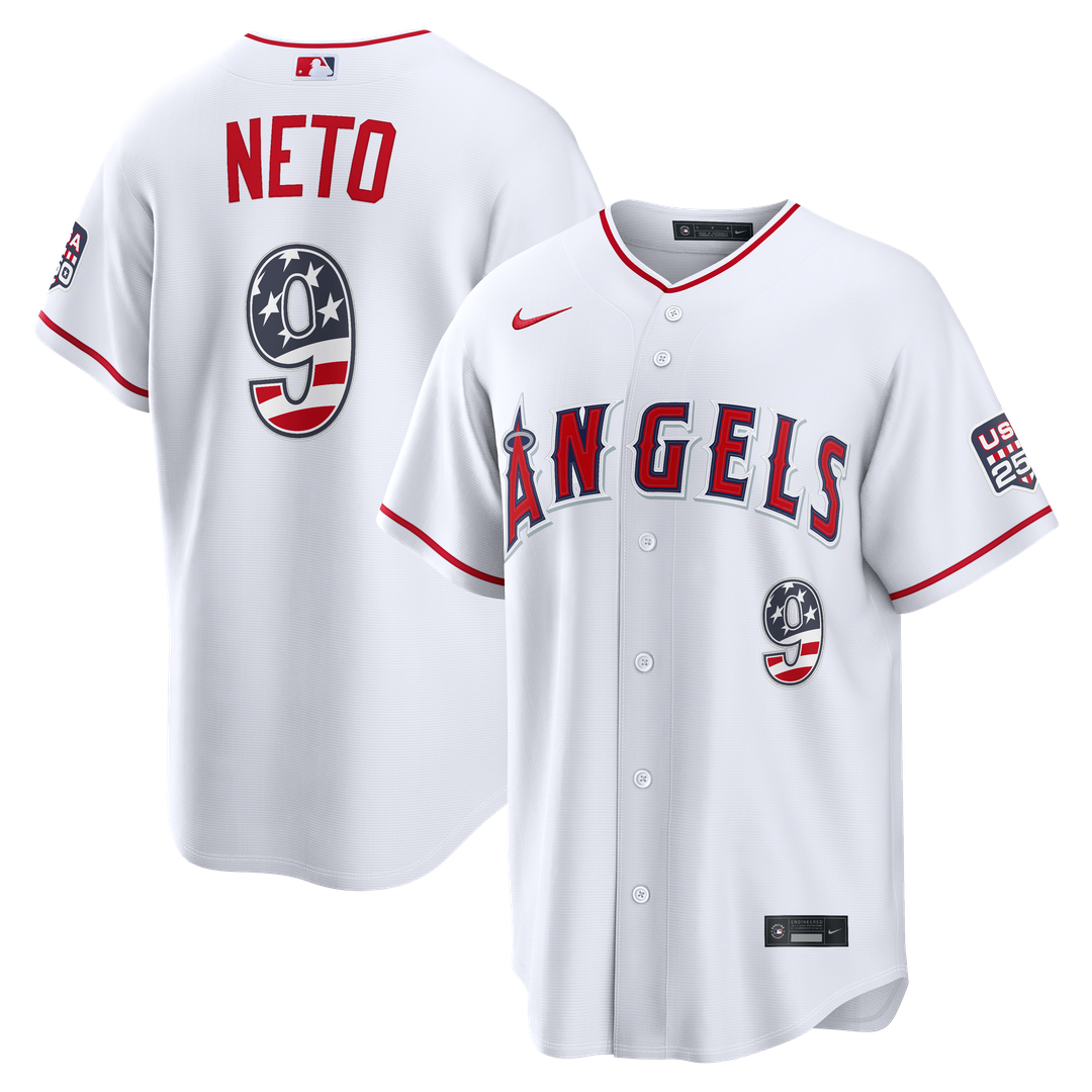 Los Angeles Angels Zach Neto USA 250 Fourth of July Stadium Jersey - White