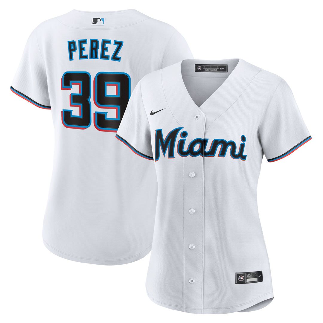 Miami Marlins Eury Perez Women's Home Replica Jersey - White