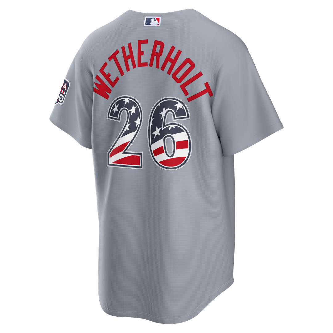 St. Louis Cardinals JJ Wetherholt USA 250 Fourth of July Road Stadium Jersey - Gray