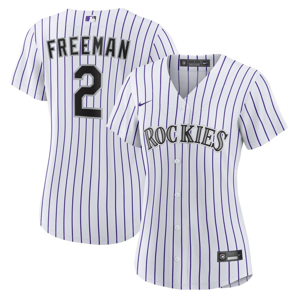 Colorado Rockies Tyler Freeman Women's Home Replica Jersey - White