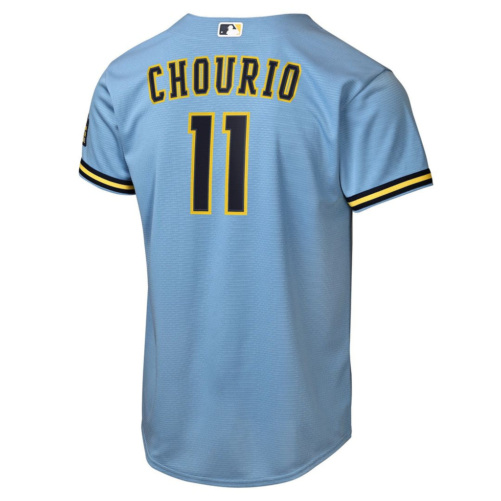 Milwaukee Brewers Jackson Chourio Youth Road Stadium Jersey - Powder Blue