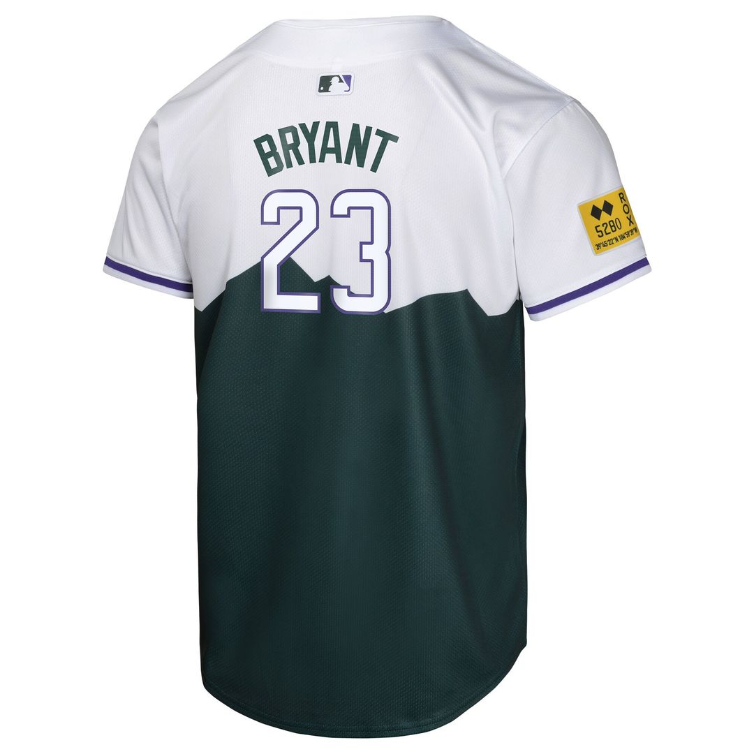 Colorado Rockies Kris Bryant Youth City Connect Limited Jersey - Green