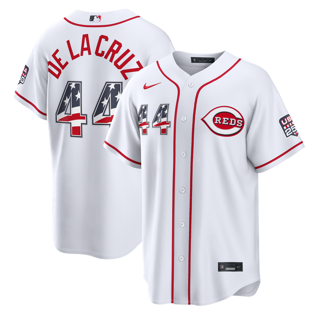 Cincinnati Reds Elly De La Cruz USA 250 Fourth of July Home Stadium Jersey - White