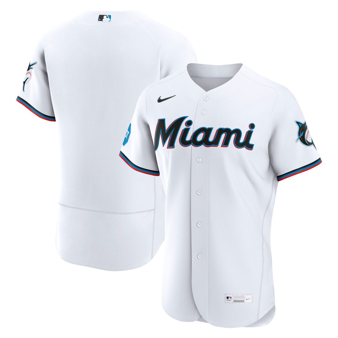 Miami Marlins Home Authentic Jersey - White