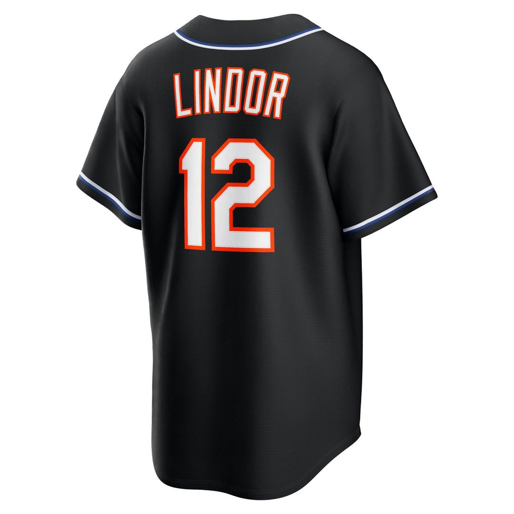 New York Mets Francisco Lindor Fashion Replica Black Out Jersey