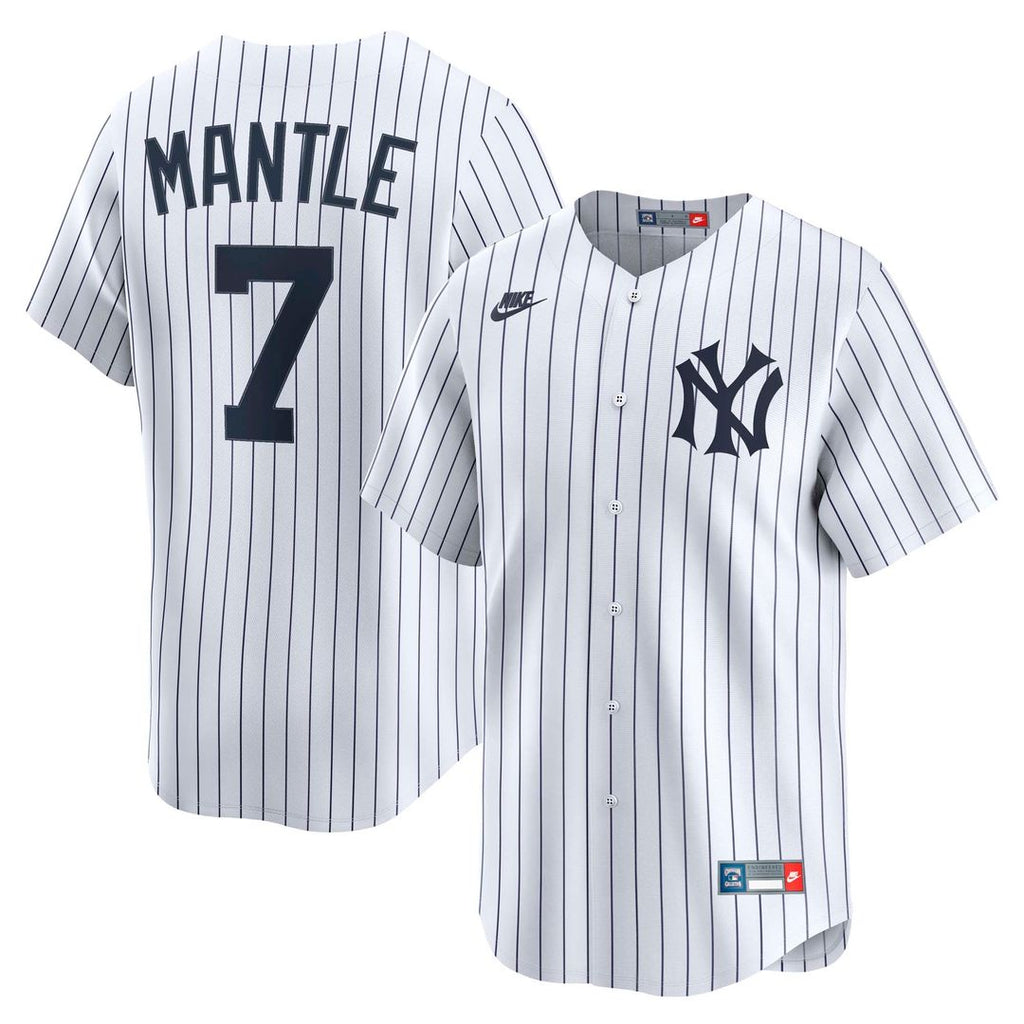 New York Yankees Mickey Mantle Throwback Cooperstown Limited Jersey - White