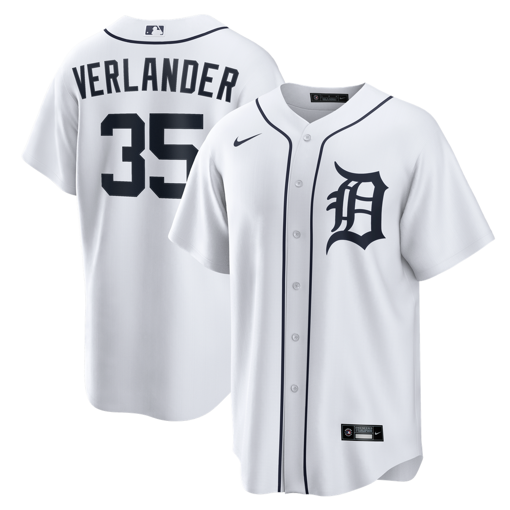 Detroit Tigers Justin Verlander Home Replica Jersey - White