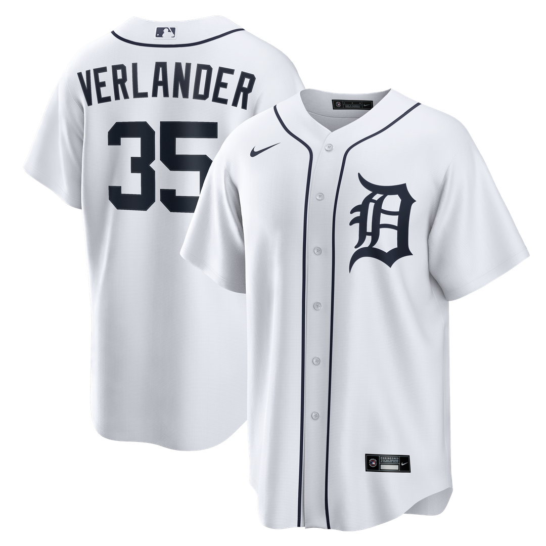 Detroit Tigers Justin Verlander Home Replica Jersey - White