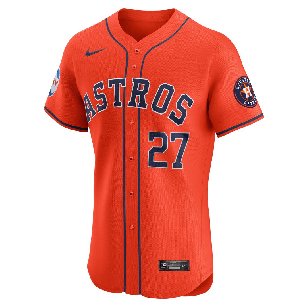 Houston Astros Jose Altuve Alternate Elite Sponsor Patch Player Jersey - Orange