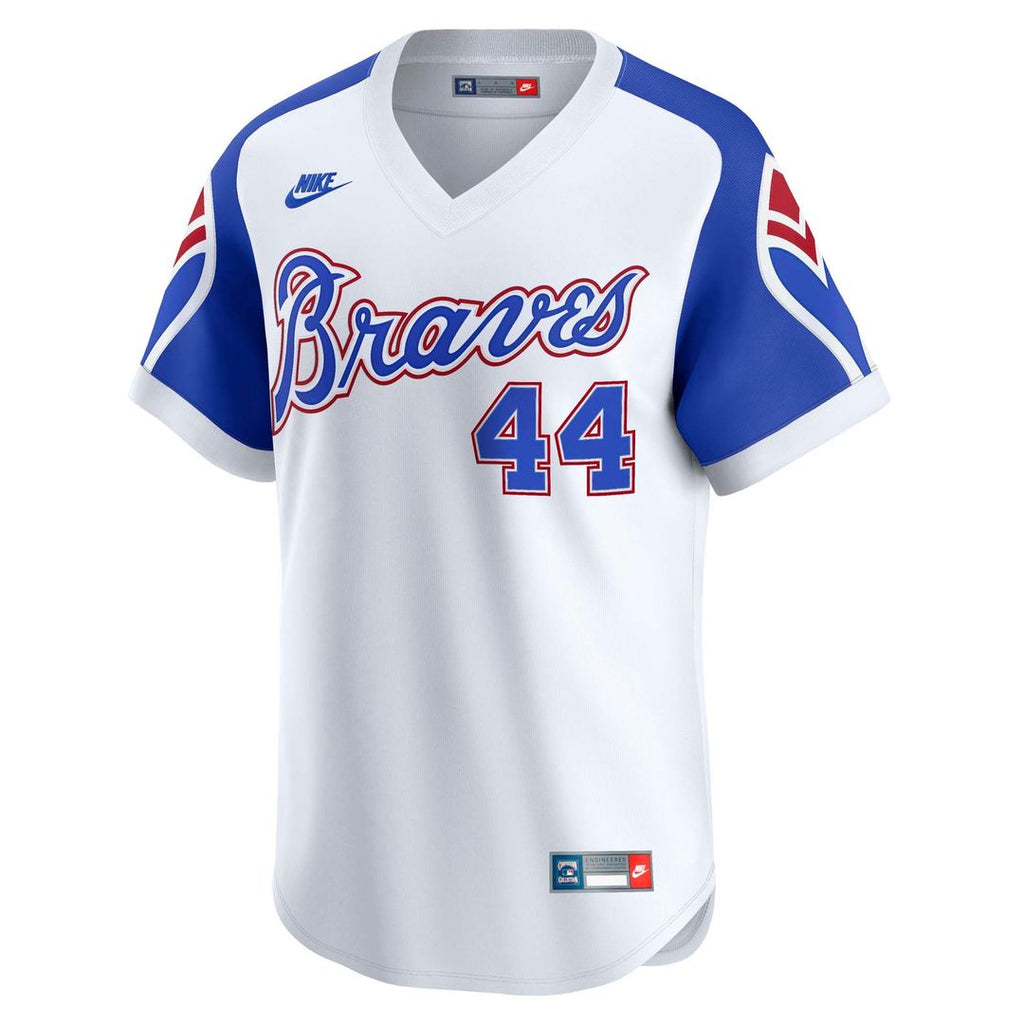 Atlanta Braves Hank Aaron Throwback Cooperstown Limited Jersey - White