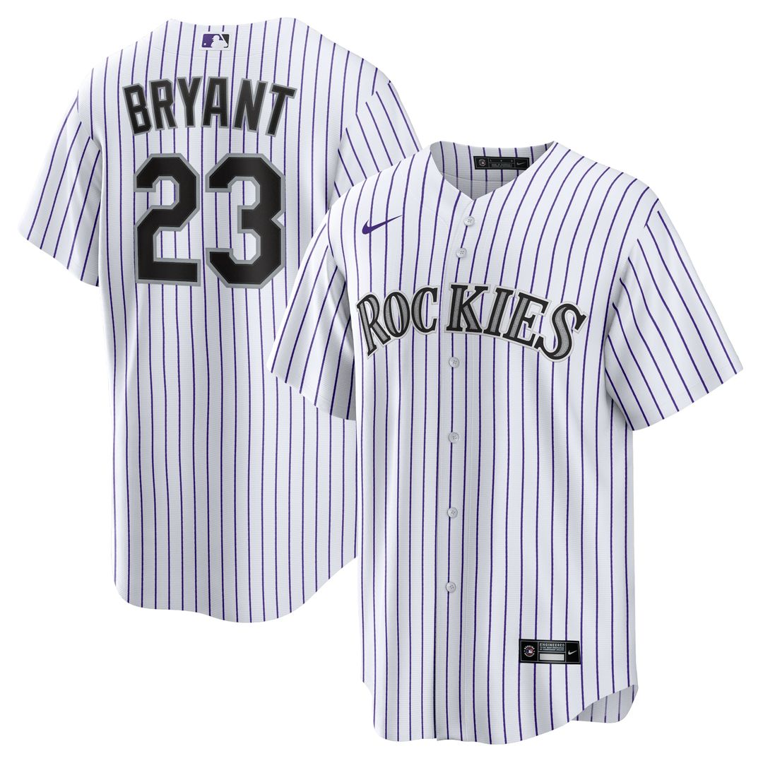 Colorado Rockies Kris Bryant Replica Jersey - White/Purple