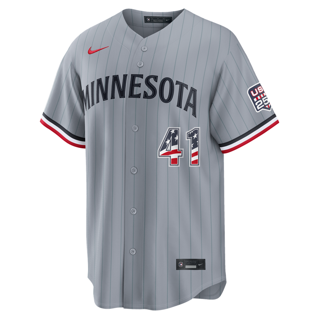 Minnesota Twins Joe Ryan USA 250 Fourth of July Road Stadium Jersey - Gray