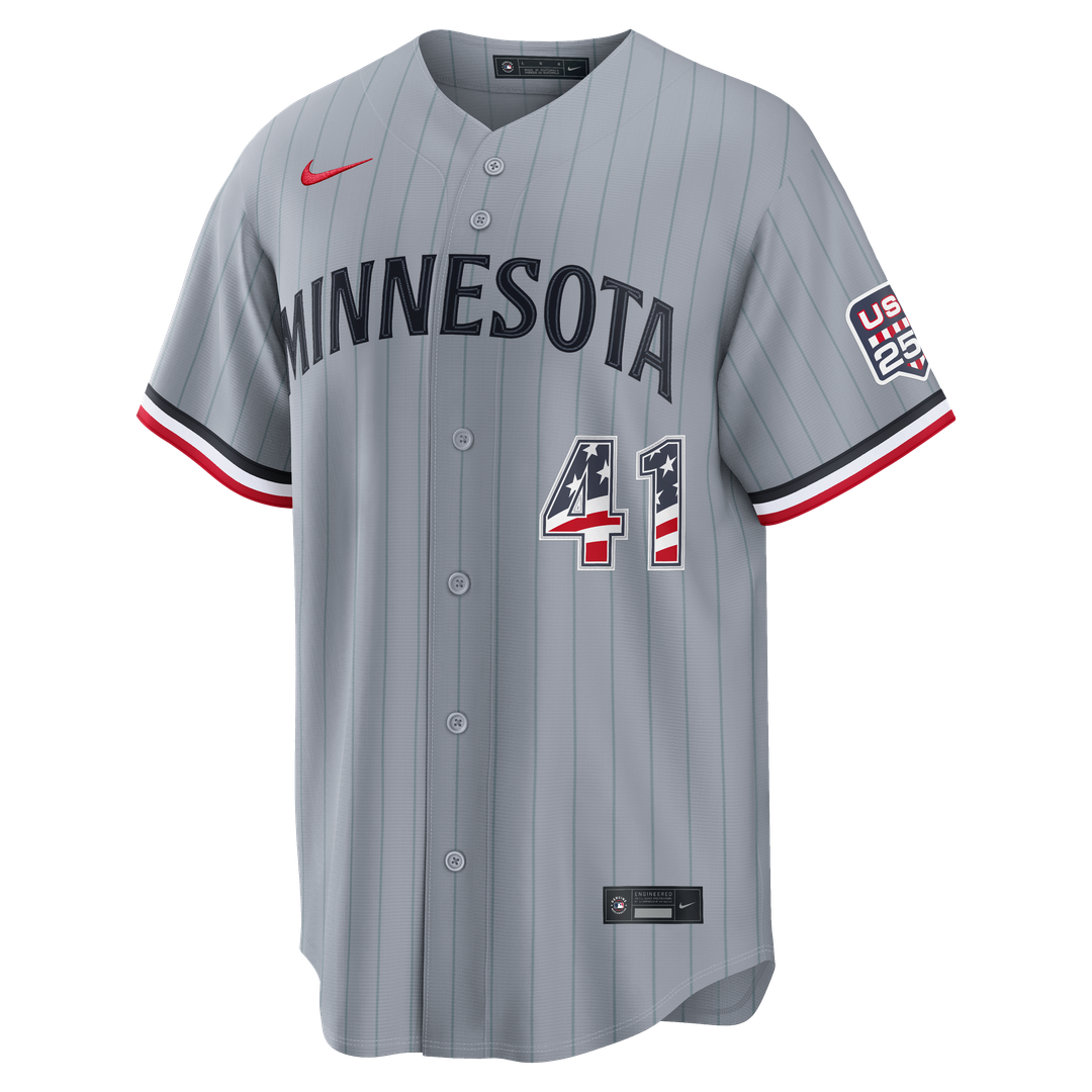 Minnesota Twins Joe Ryan USA 250 Fourth of July Road Stadium Jersey - Gray