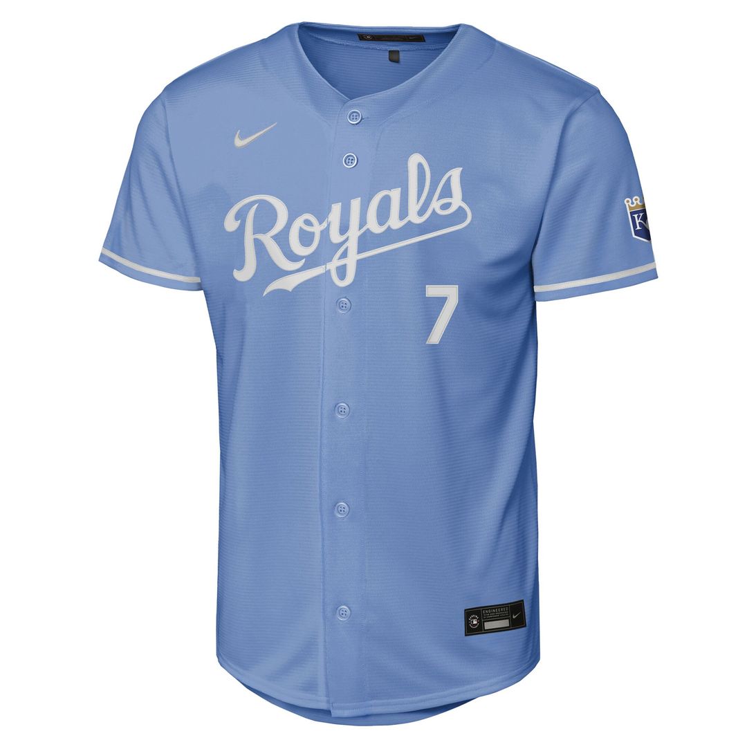 Kansas City Royals Bobby Witt Jr. Youth Alternate Stadium Jersey - Light Blue