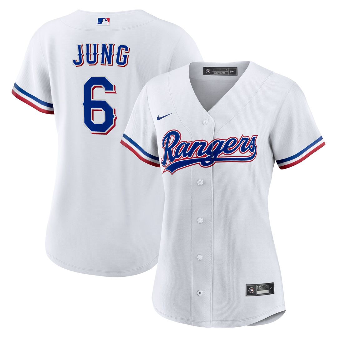 Texas Rangers Josh Jung Women's Home Replica Jersey - White