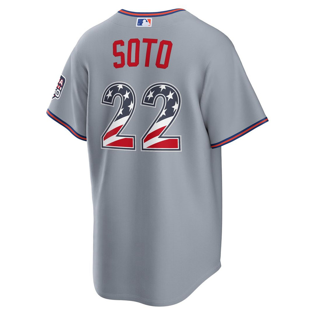 New York Mets Juan Soto USA 250 Fourth of July Road Stadium Jersey - Gray