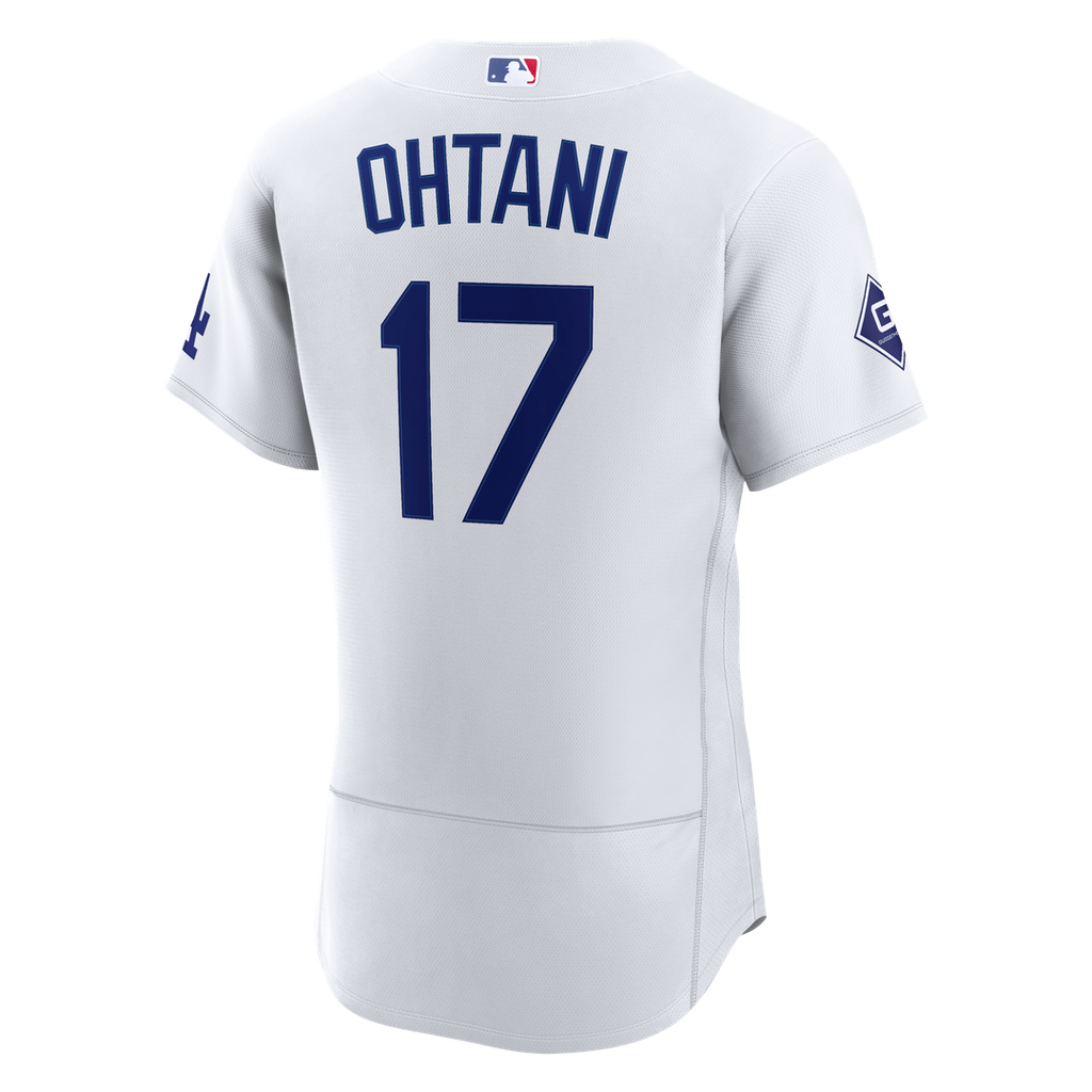 Los Angeles Dodgers Shohei Ohtani Home Authentic Sponsor Patch Jersey - White