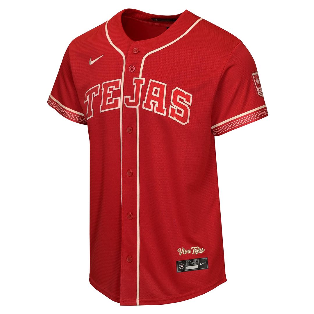 Texas Rangers Jacob deGrom Youth 2026 City Connect Stadium Jersey - Red
