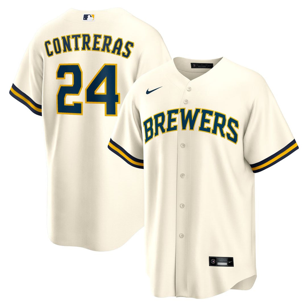 Milwaukee Brewers William Contreras Home Replica Jersey - Cream